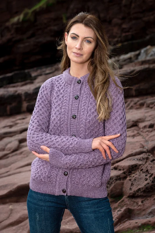 Aran Lumber Cardigan | Lavender