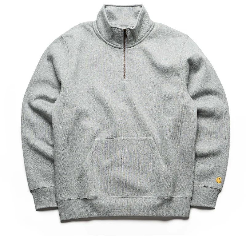 Carhartt WIP Chase Neck Zip Sweatshirt - Grey Heather