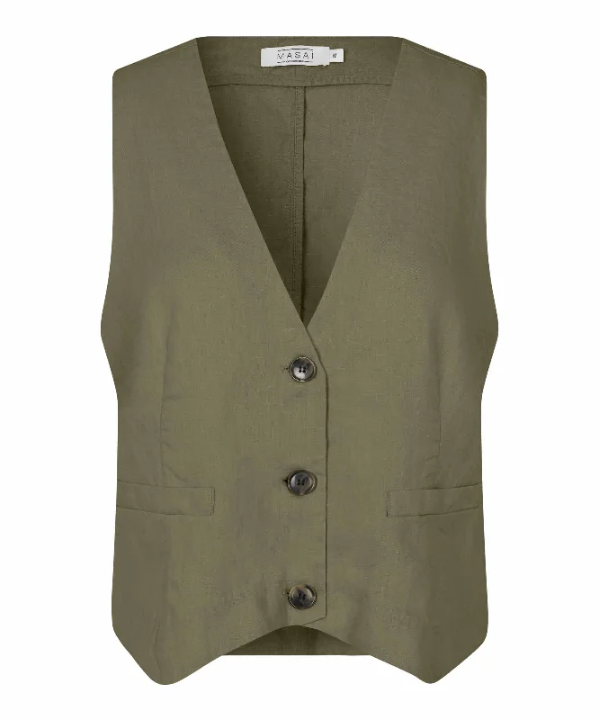 1009044 MaJordyn Vest - Dusky Green