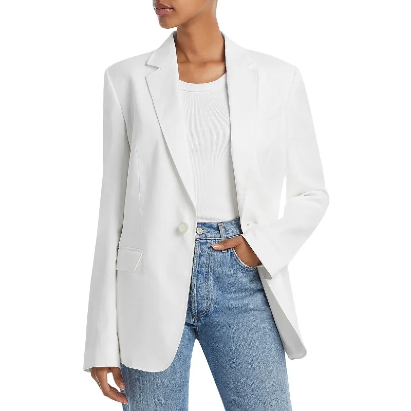 A.L.C. Womens Linen One-Button Blazer