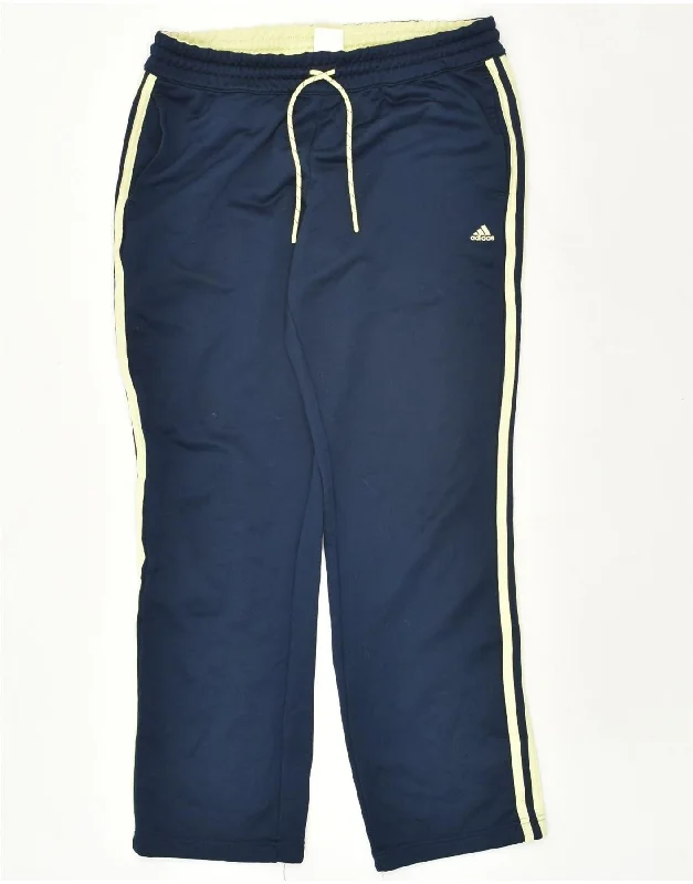 ADIDAS Womens Climalite Tracksuit Trousers UK 12/14 Medium Navy Blue