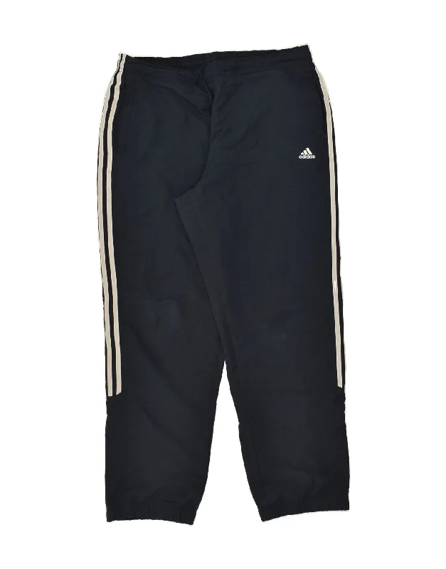 ADIDAS Womens Tracksuit Trousers Joggers UK 18 XL Navy Blue Polyester