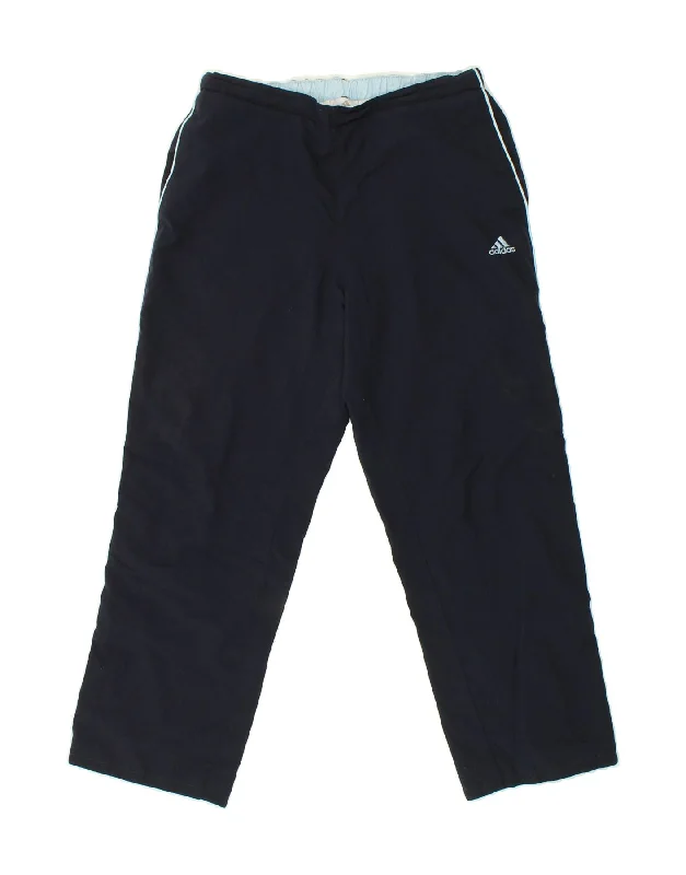 ADIDAS Womens Tracksuit Trousers UK 14 Medium Navy Blue Polyester