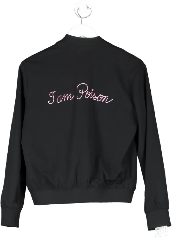 Black ""i Am Poison"" Embroidered Bomber Jacket  - DIOR PR Rare Item UK XS