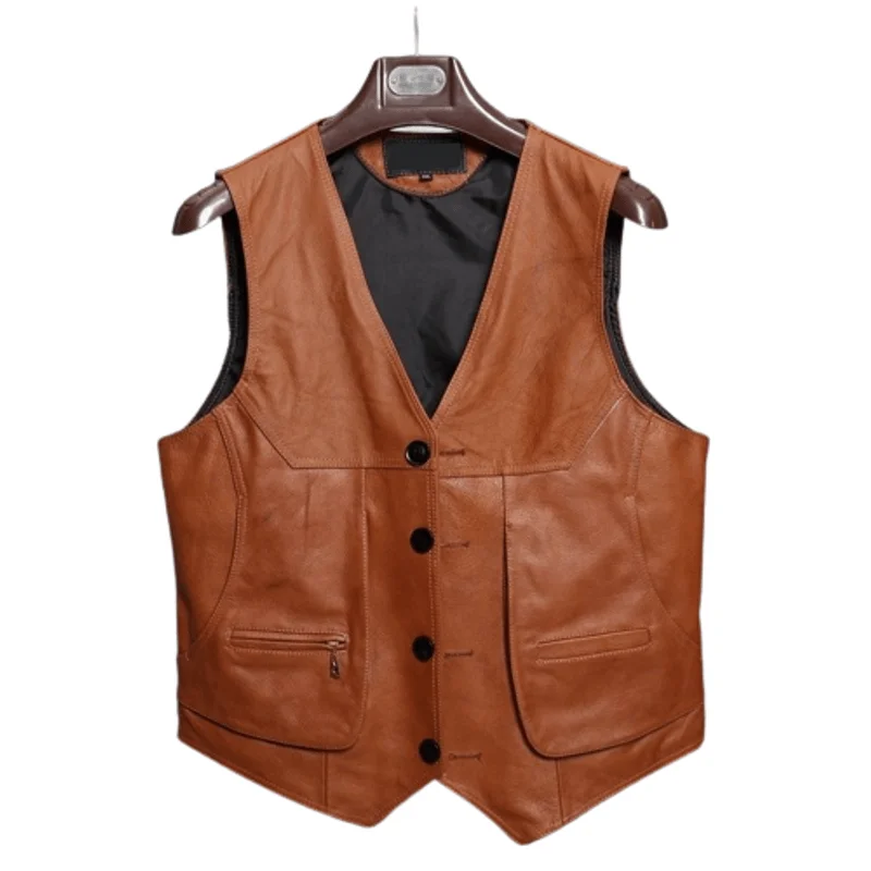 Brown Leather Vest