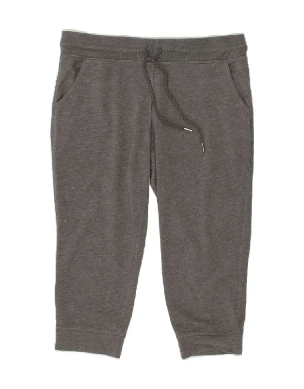 CHAMPION Womens Crop Tracksuit Trousers Joggers UK 10 Small Grey Polyester