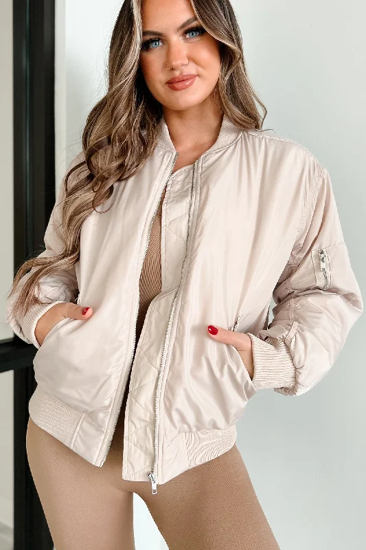 Closing The Distance Bomber Jacket (Beige)