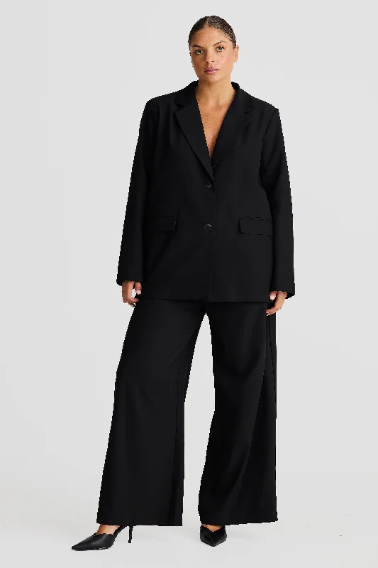 Core Wide Leg Tailored Pant - Black