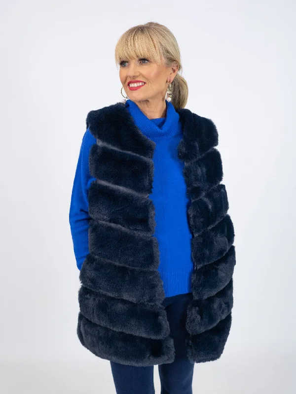 Navy Fur Gilet