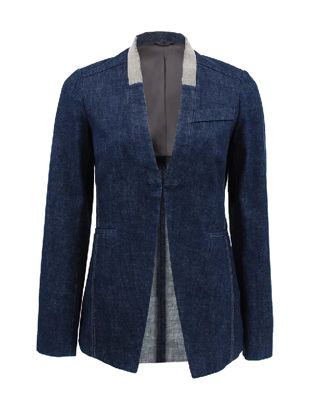 Denim Tux Monili Collar Jacket