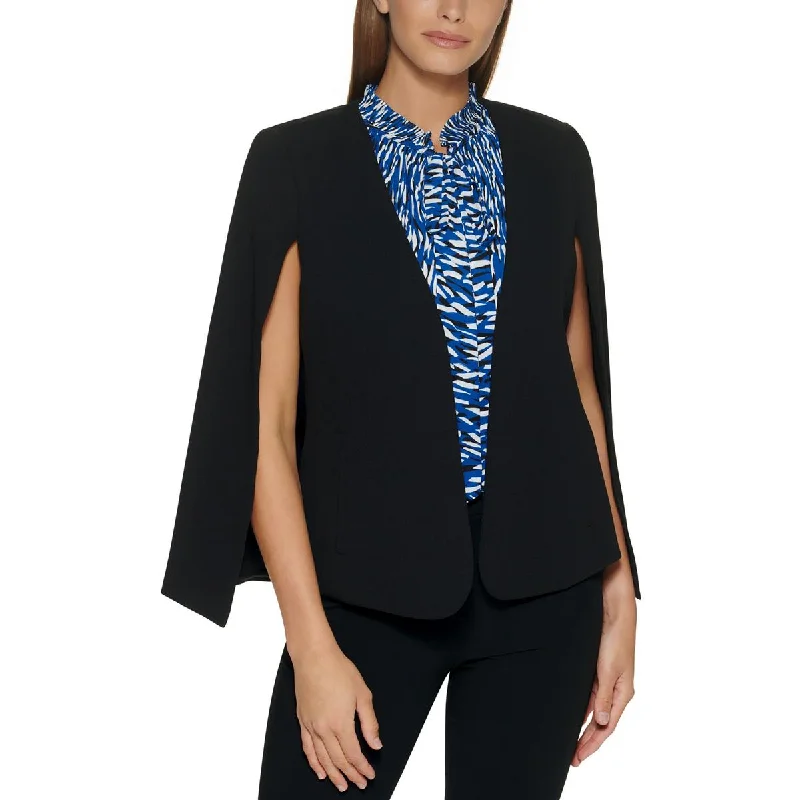 DKNY Womens Crepe Business Open-Front Blazer