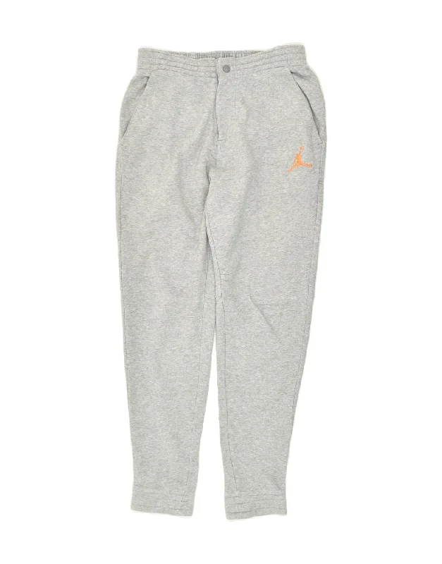 JORDAN Womens Tracksuit Trousers Joggers UK 14 Medium Grey Cotton