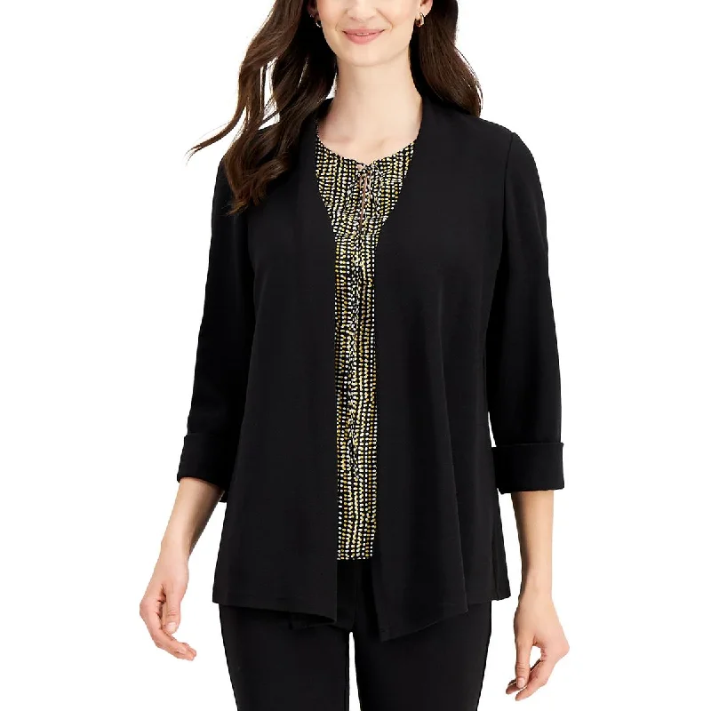 Kasper Womens Professional Layering Open-Front Blazer