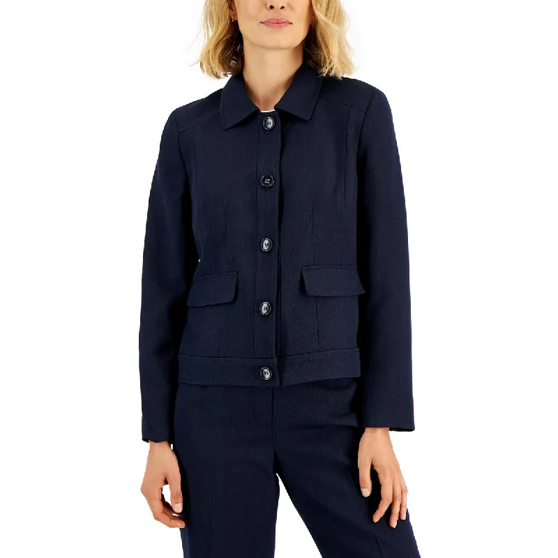 Le Suit Womens Petites Solid  Double-Breasted Blazer