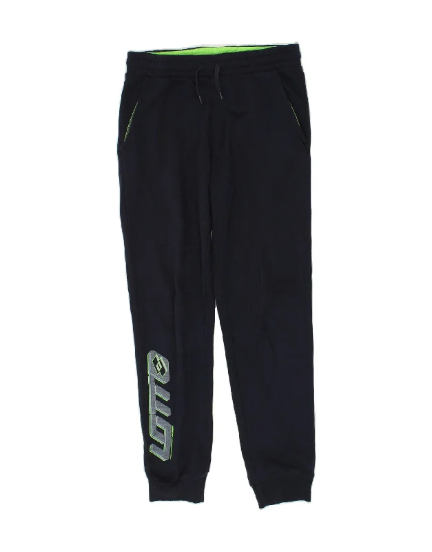 LOTTO Womens Graphic Tracksuit Trousers Joggers Large Navy Blue