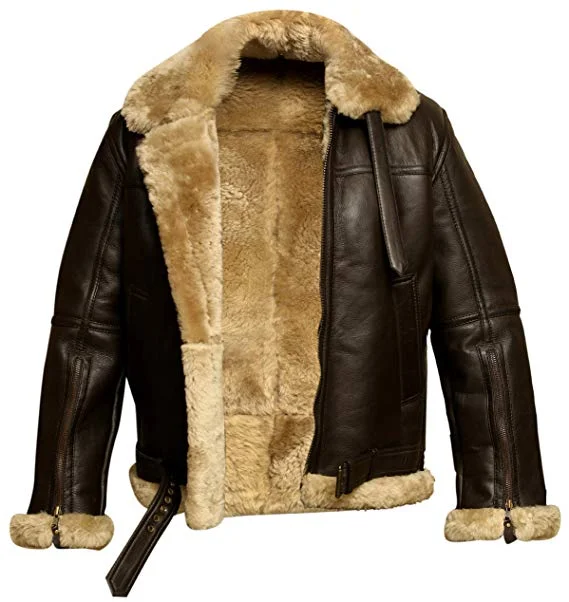 Men's Brown & Ginger Sheepskin Jacket: Salcombe