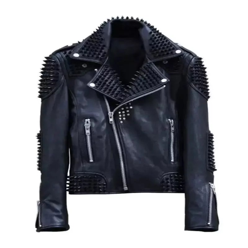 Men's Rock Punk Studded Biker Jacket