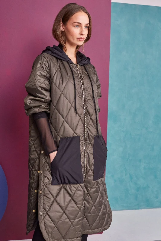 Naya Khaki Quilted Coat