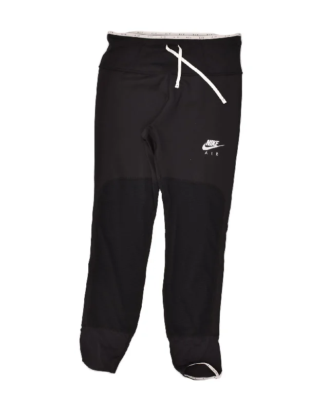 NIKE Womens Dri Fit Tracksuit Trousers UK 12 Medium Black