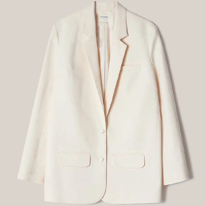 OVERSIZED VISCOSE BLAZER ""BOUVIER"" IN NATURAL WHITE