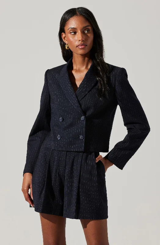 Preston Pinstripe Cropped Blazer