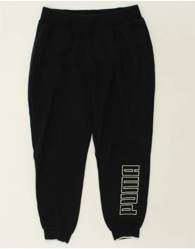 PUMA Womens Graphic Tracksuit Trousers Joggers UK 18 XL Black Cotton