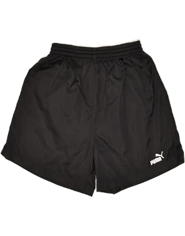 PUMA Womens Sport Shorts UK 12 Medium Black Nylon