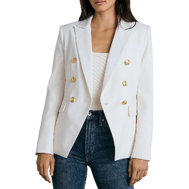 Rag & Bone Womens Preston Wool Blend Career Double-Breasted Blazer