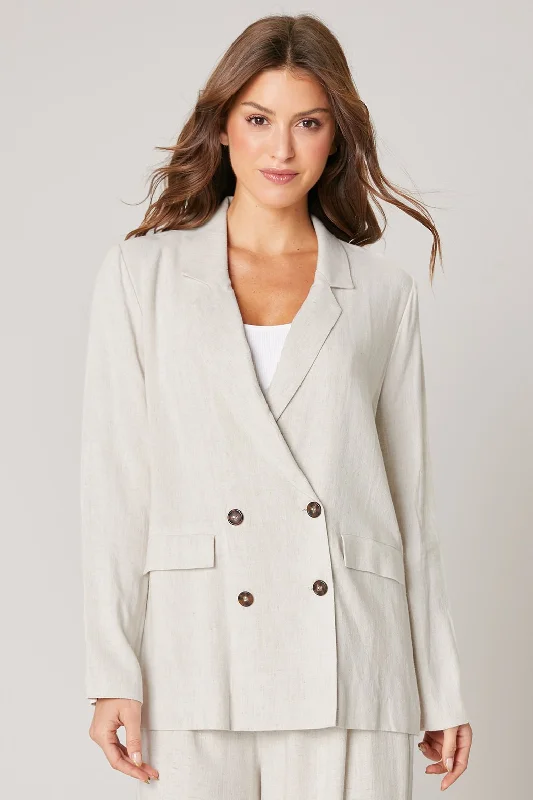 Saint Tropez Linen Double Breasted Blazer