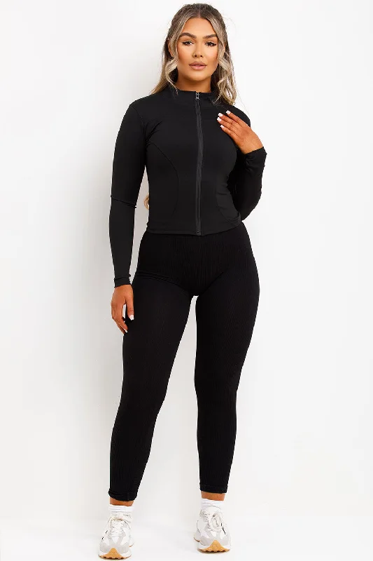 Sculpt Sports Gym Jacket Black