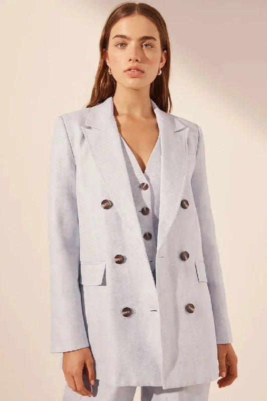 Shona Joy Brisa Peak Lapel Blazer - Ice Blue