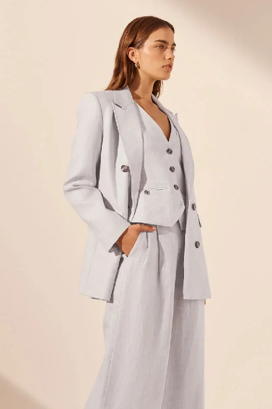 Shona Joy Brisa Peak Lapel Blazer - Ice Blue