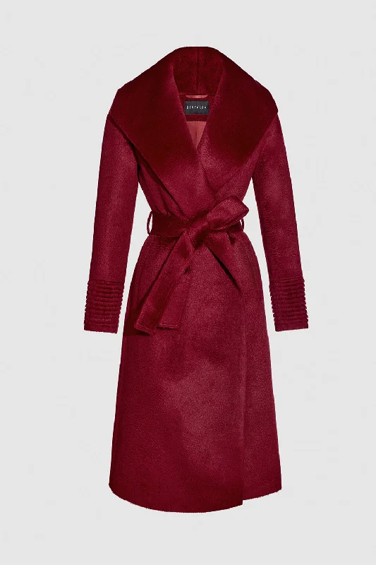 Suri Alpaca Long Shawl Collar Wrap Coat