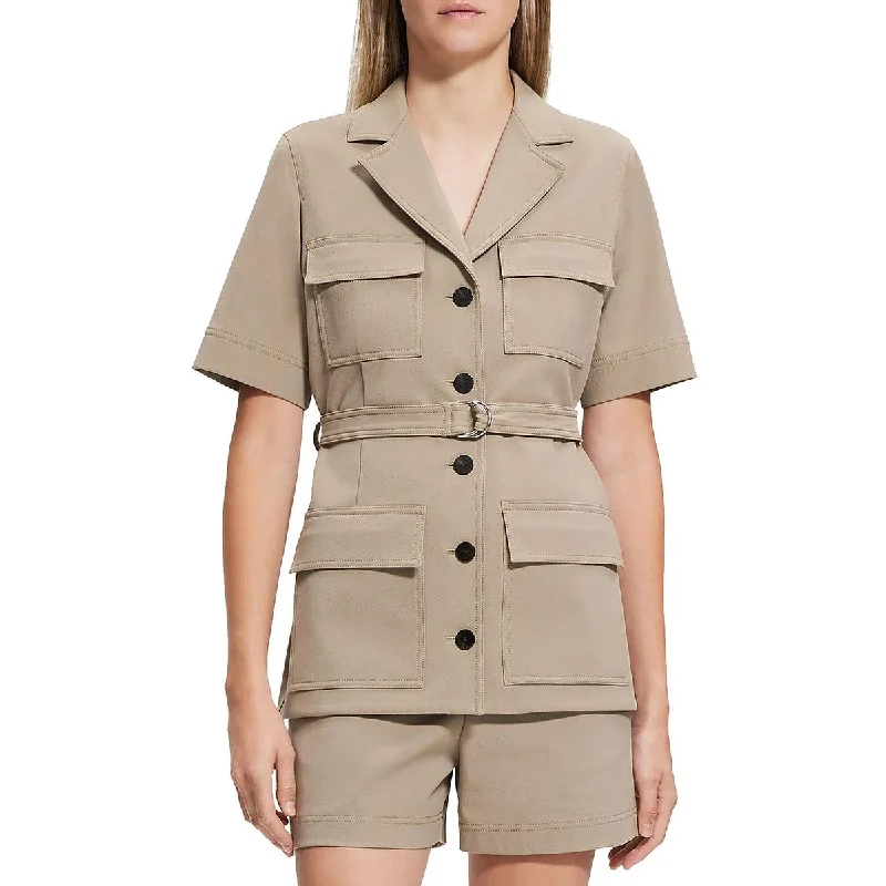 Theory Womens Safari Topper Pockets Belted