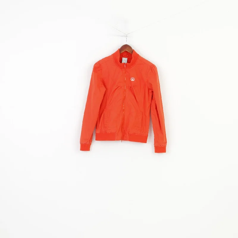 Troll Women M Jacket Orange Cotton Full Zipper Collar Vintage Top