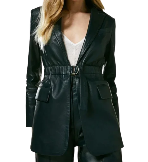 Womens Abigail Genuine Lambskin Leather Blazer