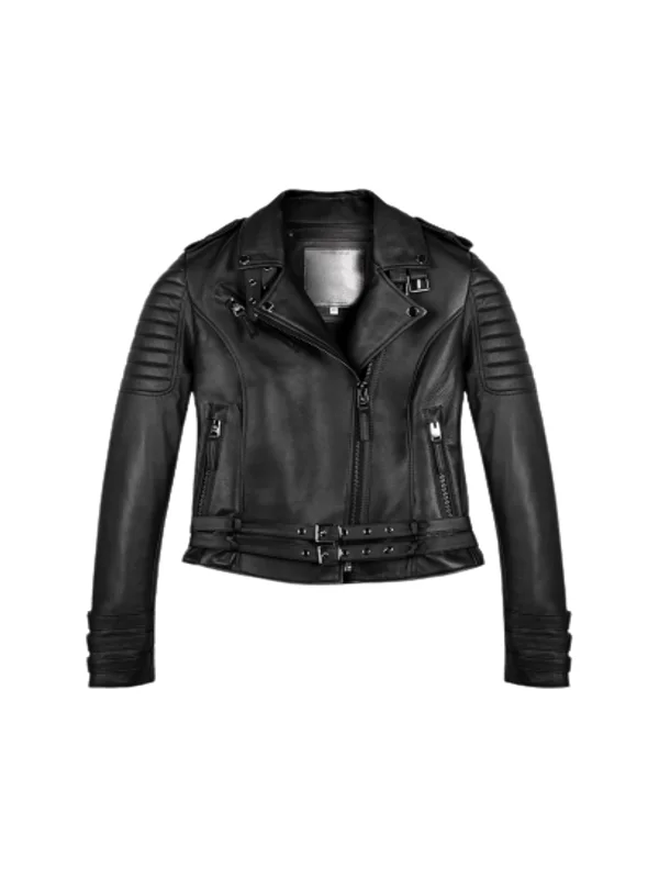 Women's Biker Jaws Leather Jacket