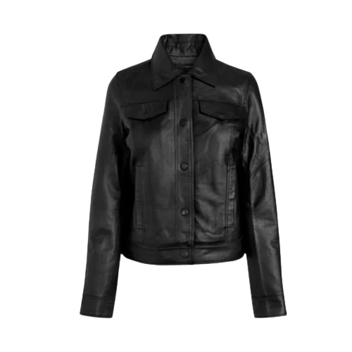 Women's Black Western Leather Jacket