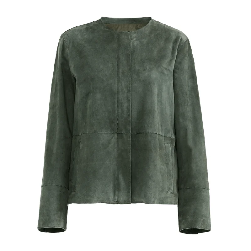 Women's Green Suede Leather Jacket