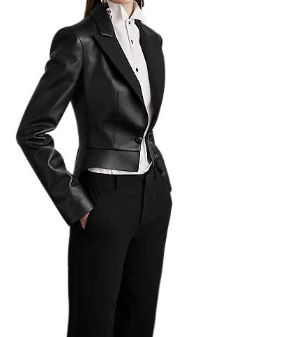 Womens Willow Genuine Lambskin Leather Blazer