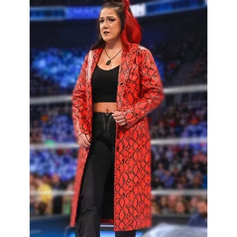 WWE Smackdown Bayley Red Leather Coat