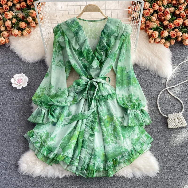 Cute V Neck Short Dress A Line Fashion Dress  10669