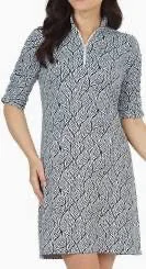 New Ibkul Black and White Sally 1/4 Zip Dress Size S MSP$128