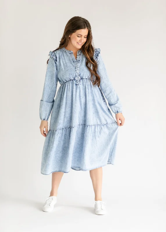 Mackayla Denim Tiered Dress - FINAL SALE