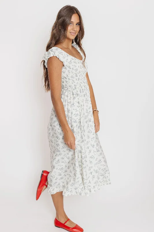 Suzie Dress in Ivory/Dove