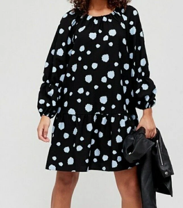 Tiered Sleeve Swing Dress Blue Spot UK 20 **** SW11