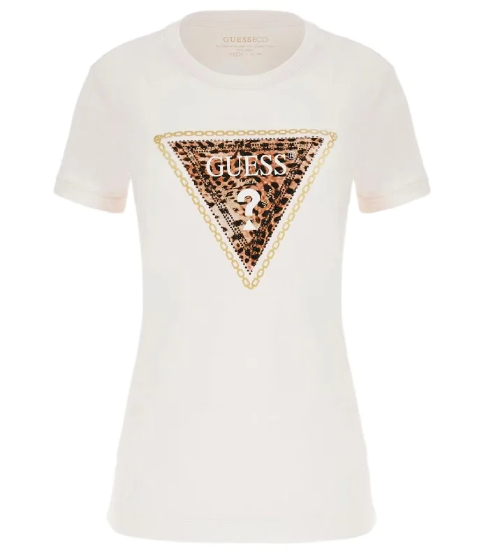 Guess T-shirt Triangle Leo Tee Bianco Donna