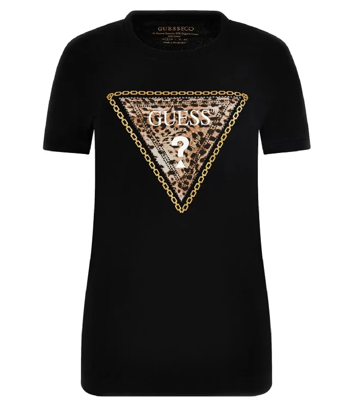 Guess T-shirt Triangle Leo Tee Nero Donna