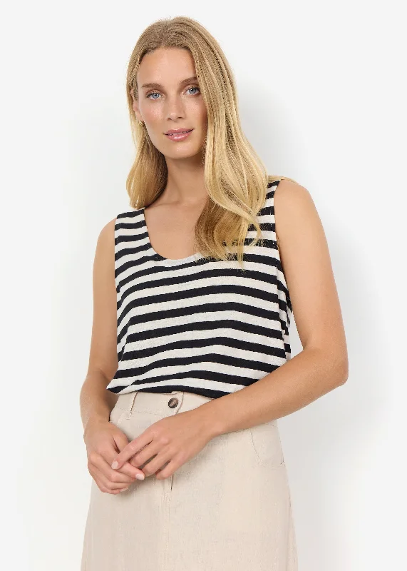 Esme 1 Vest Top in Black Stripe