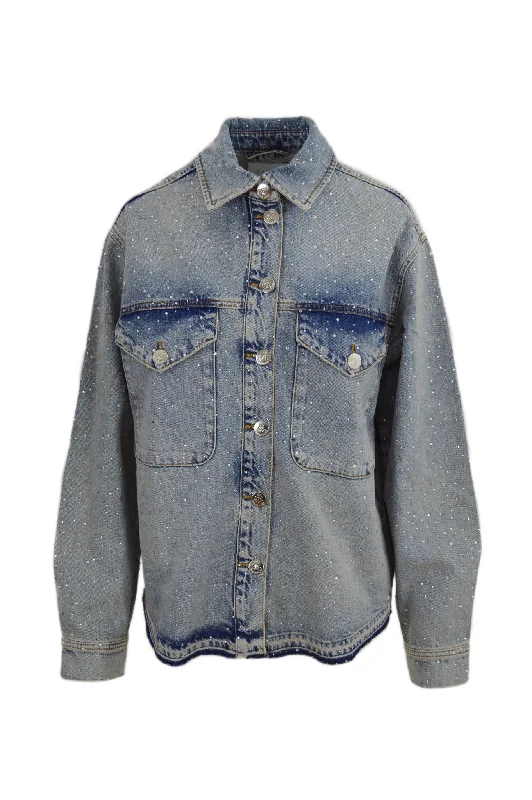 GIACCA CAMICIA IN DENIM CON STRASS